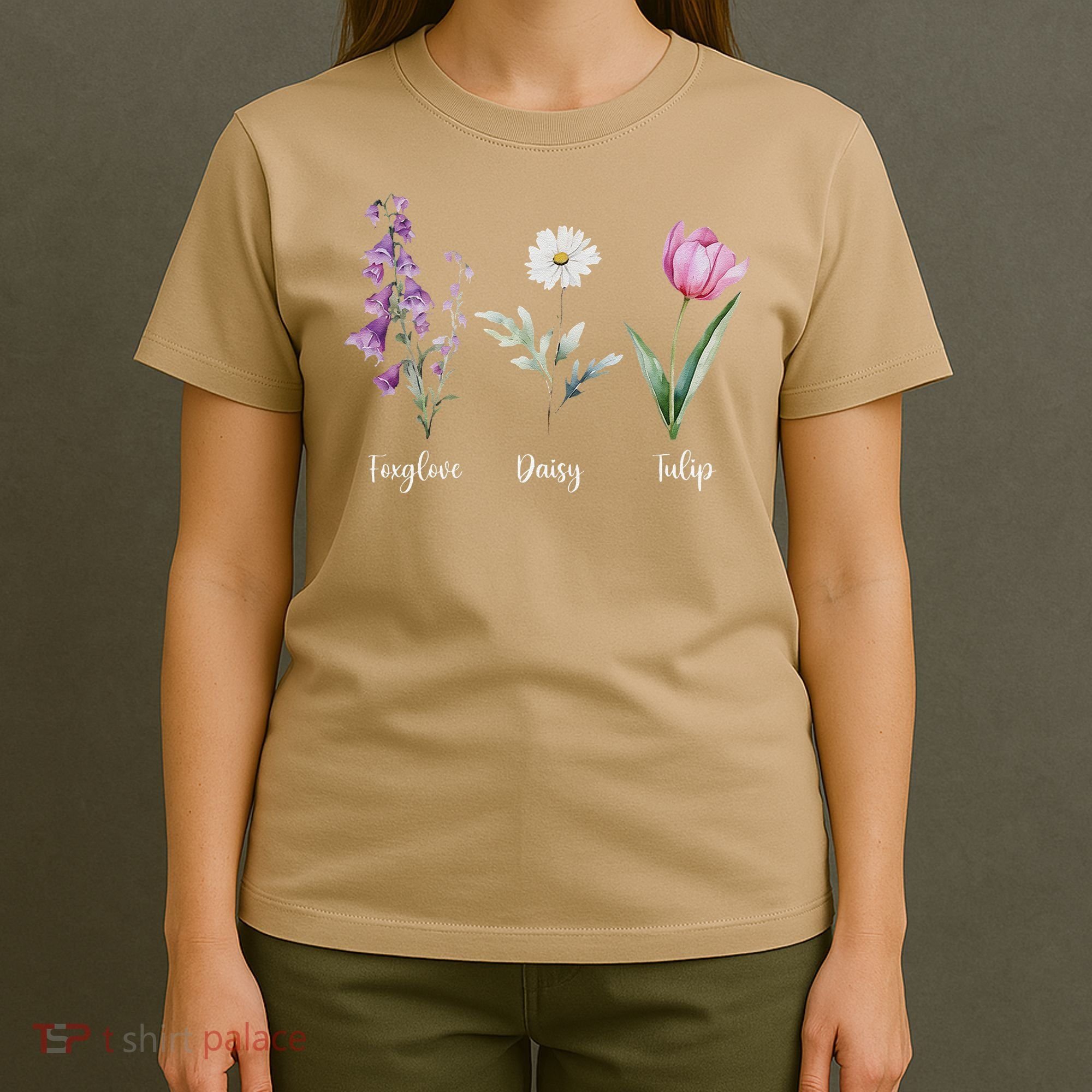 Subtle Floral Anti Trump Flowers Foxglove Daisy Tulip Funny T-Shirt
