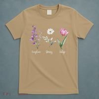 Subtle Floral Anti Trump Flowers Foxglove Daisy Tulip Funny T-Shirt thumb 5