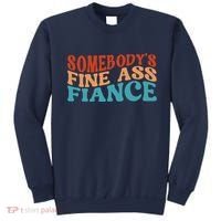 Somebody's Fine Ass Fiance Funny Mom Saying Retro Groovy Sweatshirt thumb 0