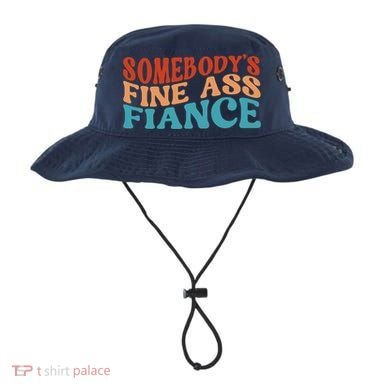 Somebody's Fine Ass Fiance Funny Mom Saying Retro Groovy Bucket Hat