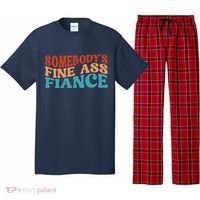 Somebody's Fine Ass Fiance Funny Mom Saying Retro Groovy Pajama Set thumb 0