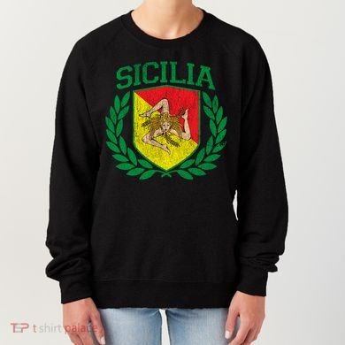 Sicilia Flag And Shield With Trinacria Sicily Gift Women's Sweatshirt