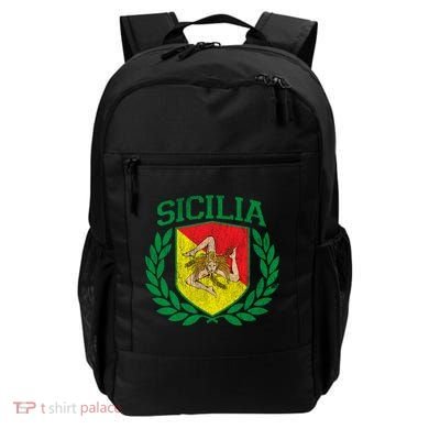 Sicilia Flag And Shield With Trinacria Sicily Gift Backpack