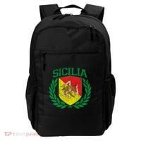 Sicilia Flag And Shield With Trinacria Sicily Gift Backpack thumb 0