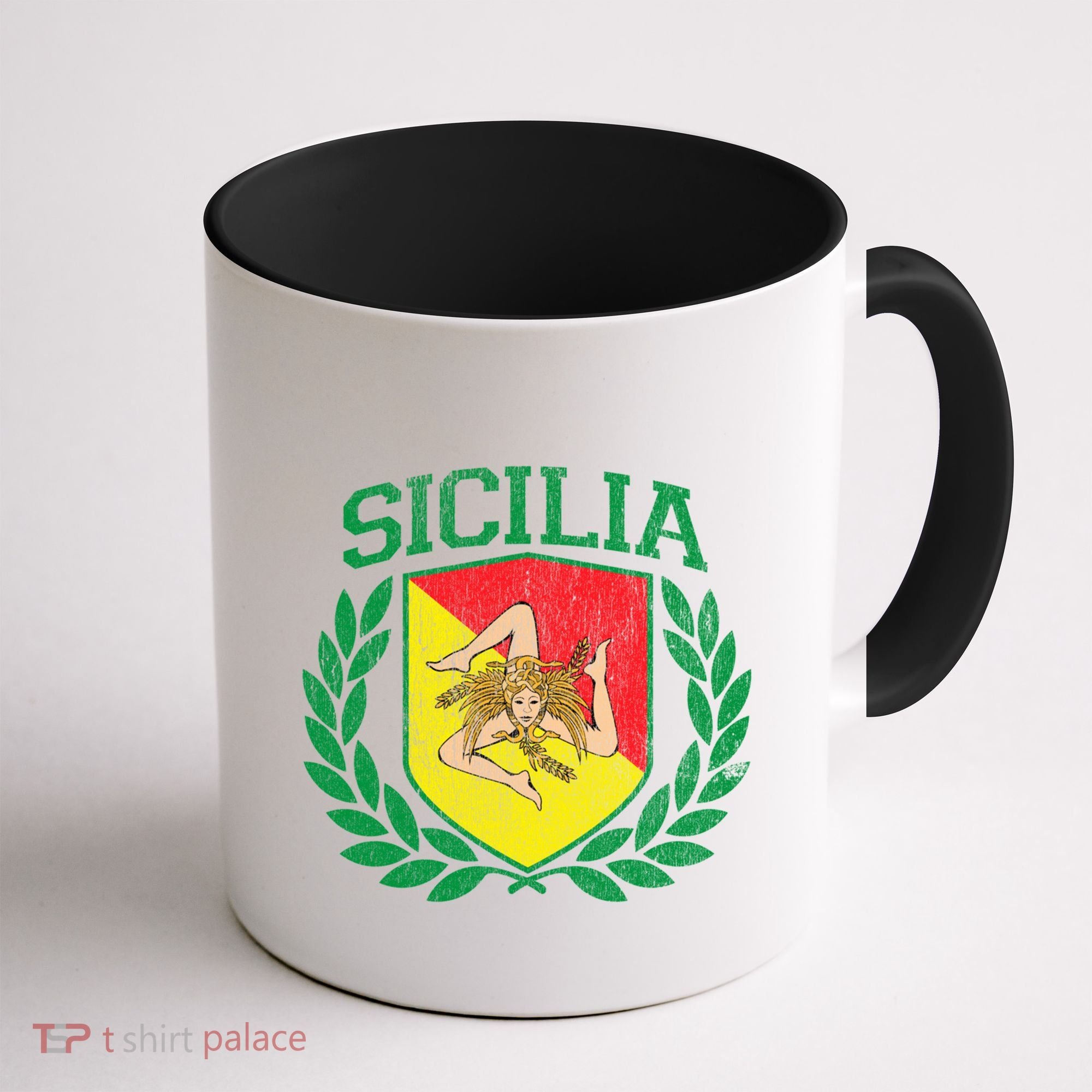 Sicilia Flag And Shield With Trinacria Sicily Gift Coffee Mug