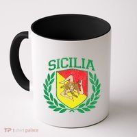 Sicilia Flag And Shield With Trinacria Sicily Gift Coffee Mug thumb 0