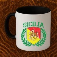 Sicilia Flag And Shield With Trinacria Sicily Gift Coffee Mug thumb 2