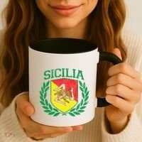 Sicilia Flag And Shield With Trinacria Sicily Gift Coffee Mug thumb 3