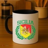 Sicilia Flag And Shield With Trinacria Sicily Gift Coffee Mug thumb 4