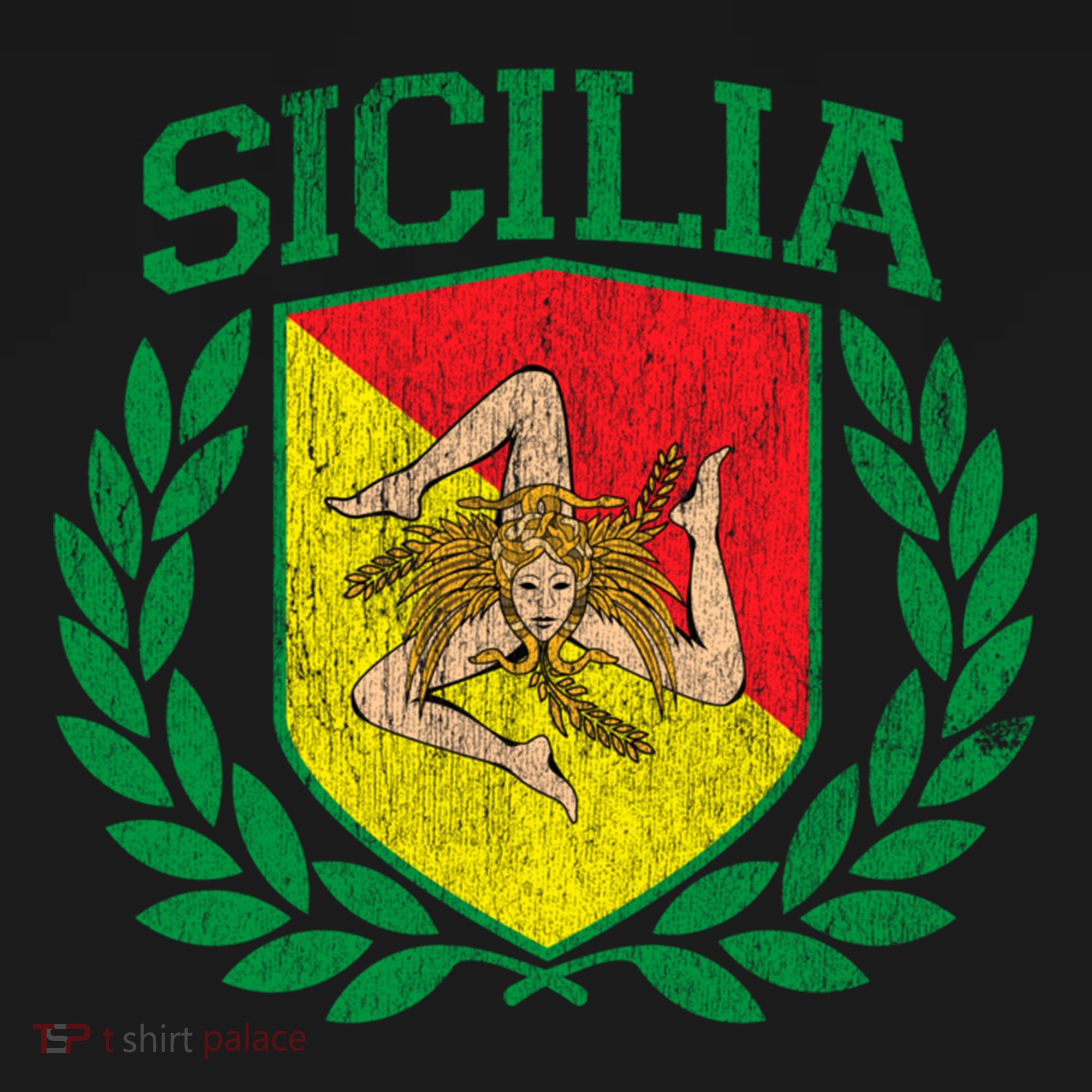 Sicilia Flag And Shield With Trinacria Sicily Gift Pajama Set