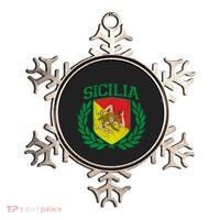 Sicilia Flag And Shield With Trinacria Sicily Gift Ornament thumb 0