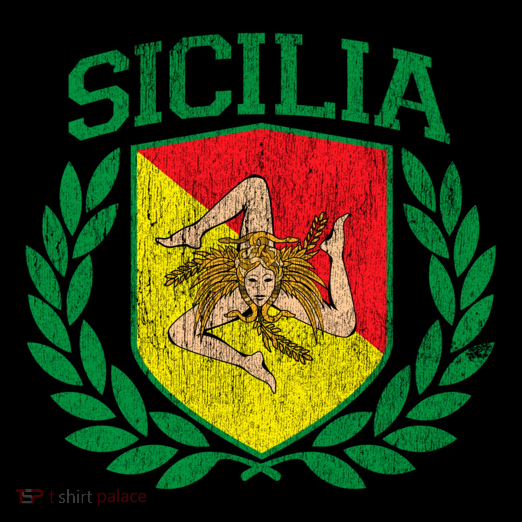 Sicilia Flag And Shield With Trinacria Sicily Gift Ornament