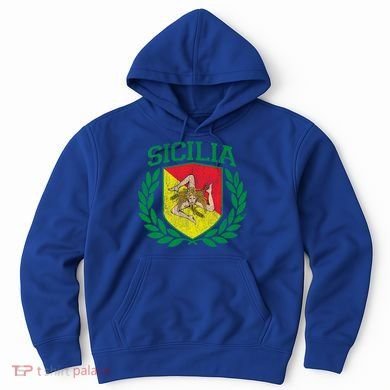 Sicilia Flag And Shield With Trinacria Sicily Gift Hoodie