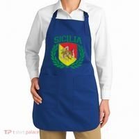 Sicilia Flag And Shield With Trinacria Sicily Gift Apron thumb 2