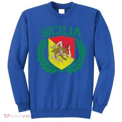 Sicilia Flag And Shield With Trinacria Sicily Gift Sweatshirt