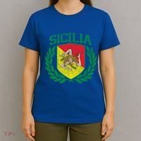 Sicilia Flag And Shield With Trinacria Sicily Gift T-Shirt thumb 4