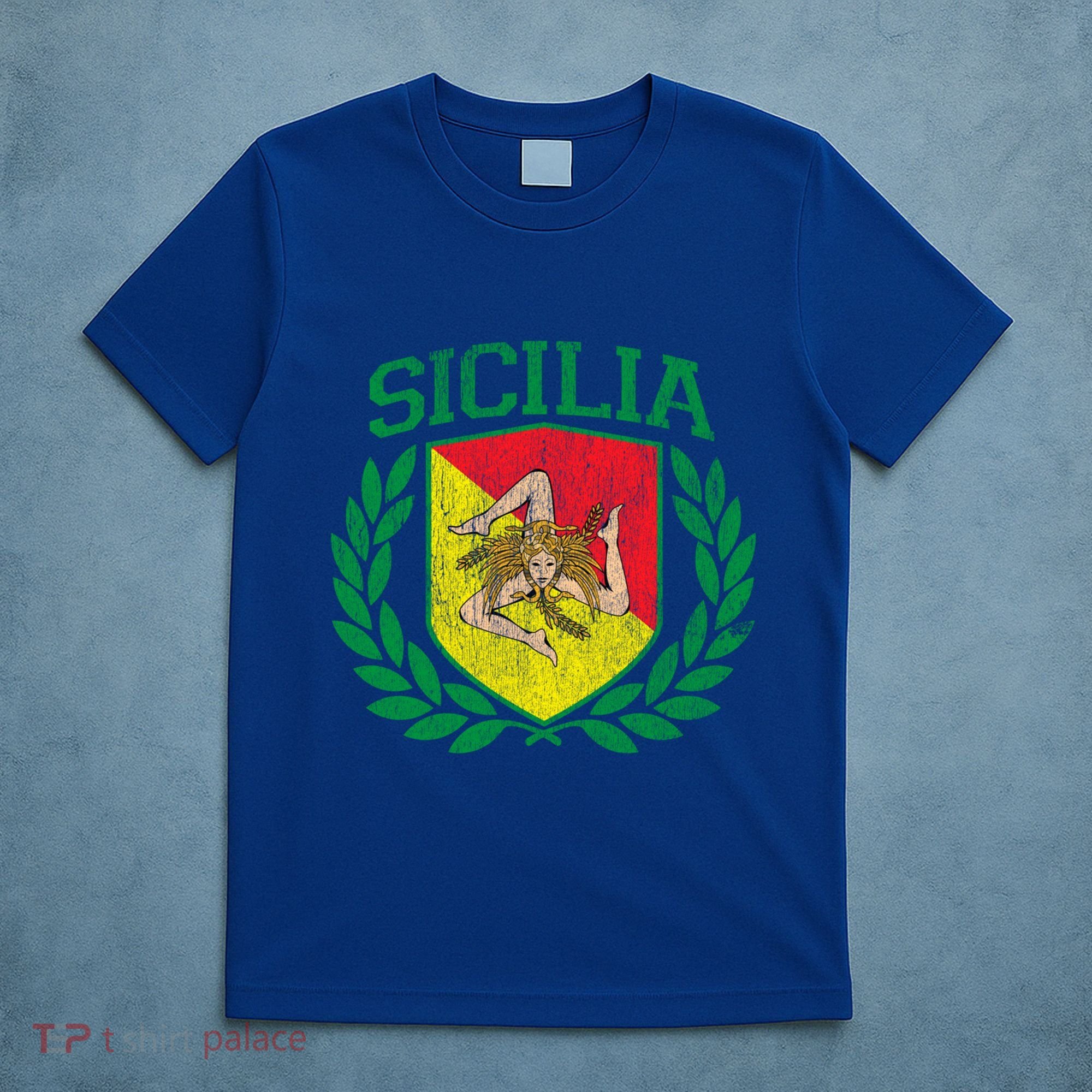 Sicilia Flag And Shield With Trinacria Sicily Gift T-Shirt