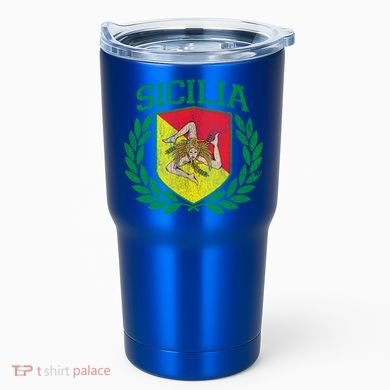 Sicilia Flag And Shield With Trinacria Sicily Gift Tumbler