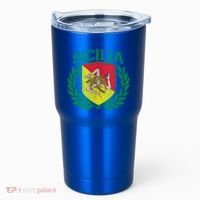 Sicilia Flag And Shield With Trinacria Sicily Gift Tumbler thumb 0