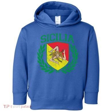 Sicilia Flag And Shield With Trinacria Sicily Gift Toddler Hoodie