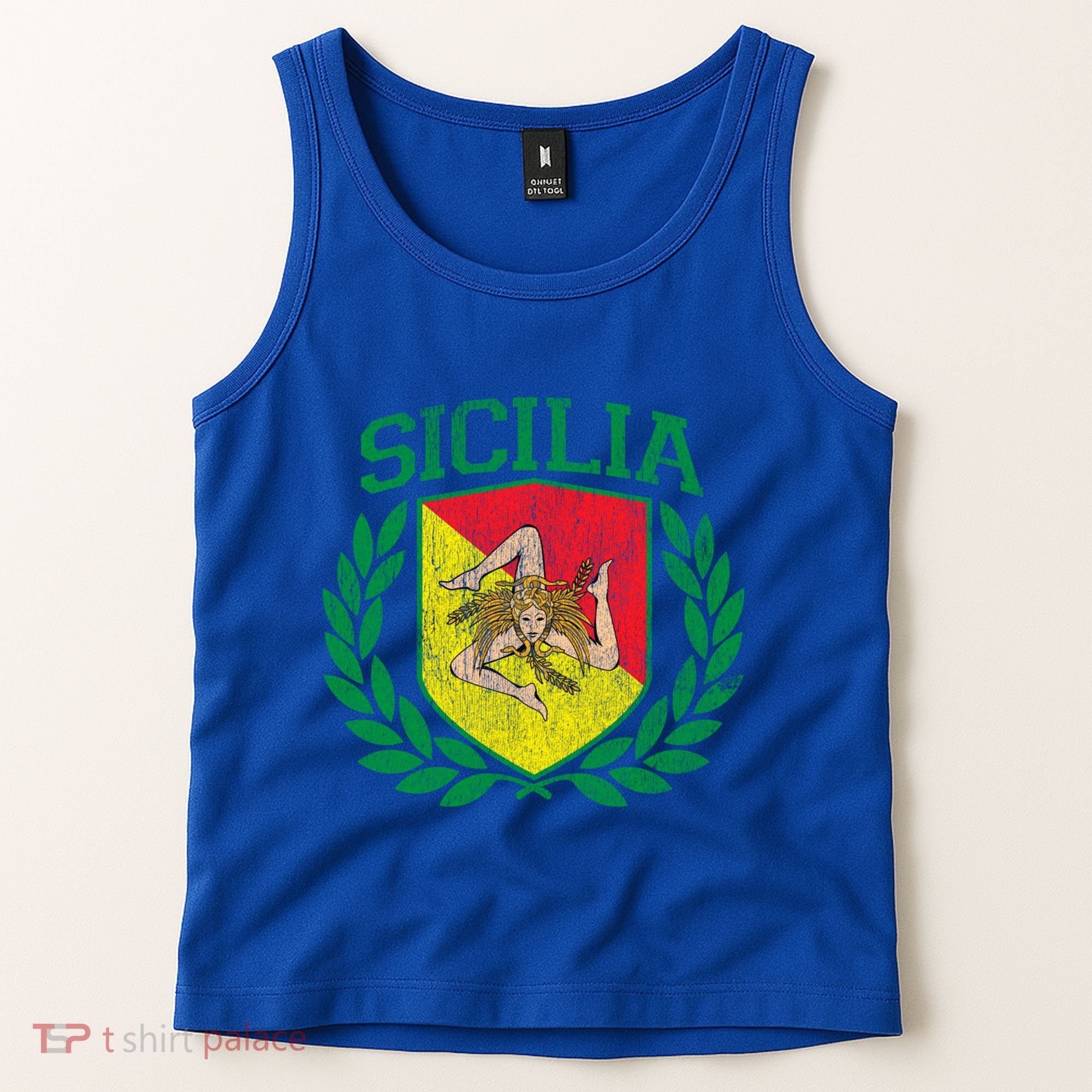 Sicilia Flag And Shield With Trinacria Sicily Gift Tank Top