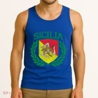 Sicilia Flag And Shield With Trinacria Sicily Gift Tank Top thumb 3