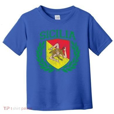 Sicilia Flag And Shield With Trinacria Sicily Gift Toddler T-Shirt