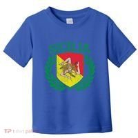 Sicilia Flag And Shield With Trinacria Sicily Gift Toddler T-Shirt thumb 0
