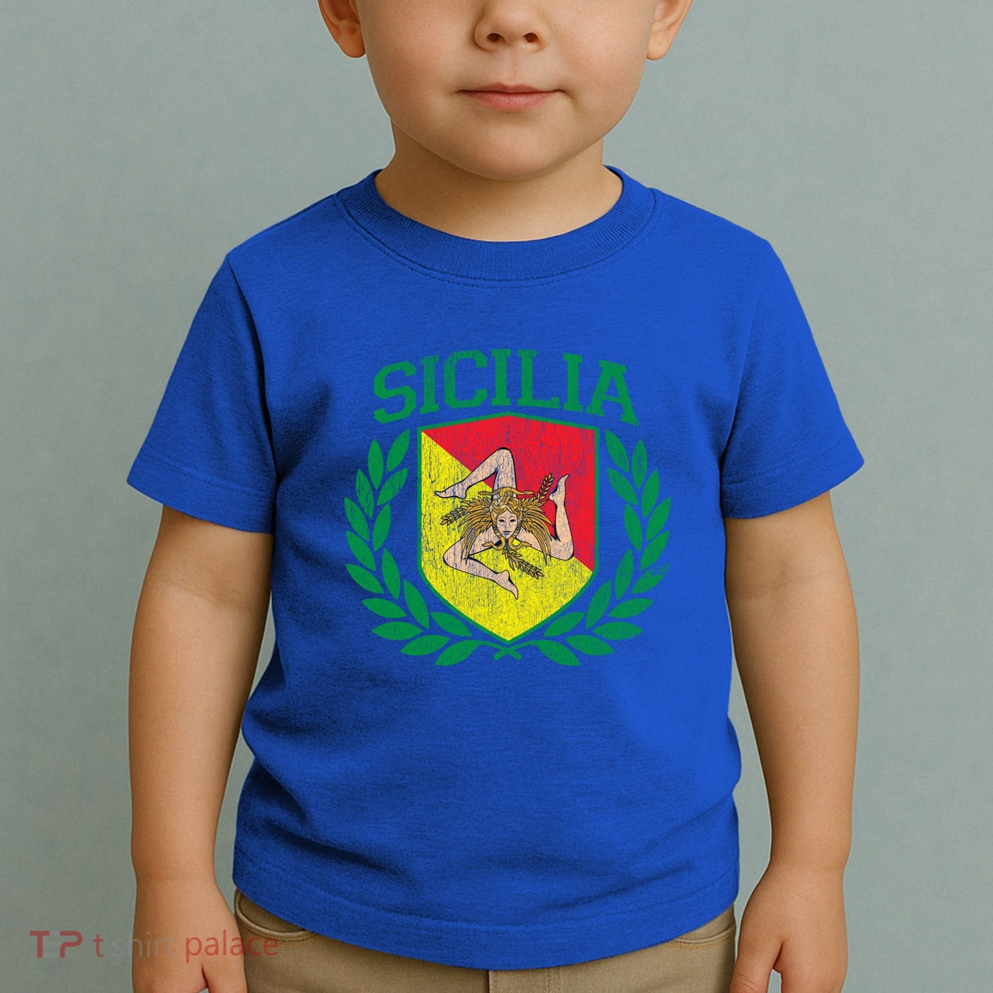 Sicilia Flag And Shield With Trinacria Sicily Gift Toddler T-Shirt