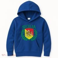 Sicilia Flag And Shield With Trinacria Sicily Gift Kids Hoodie thumb 0