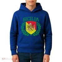 Sicilia Flag And Shield With Trinacria Sicily Gift Kids Hoodie thumb 4