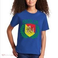Sicilia Flag And Shield With Trinacria Sicily Gift Kids T-Shirt thumb 2