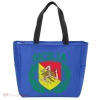 Sicilia Flag And Shield With Trinacria Sicily Gift Tote Bag thumb 0