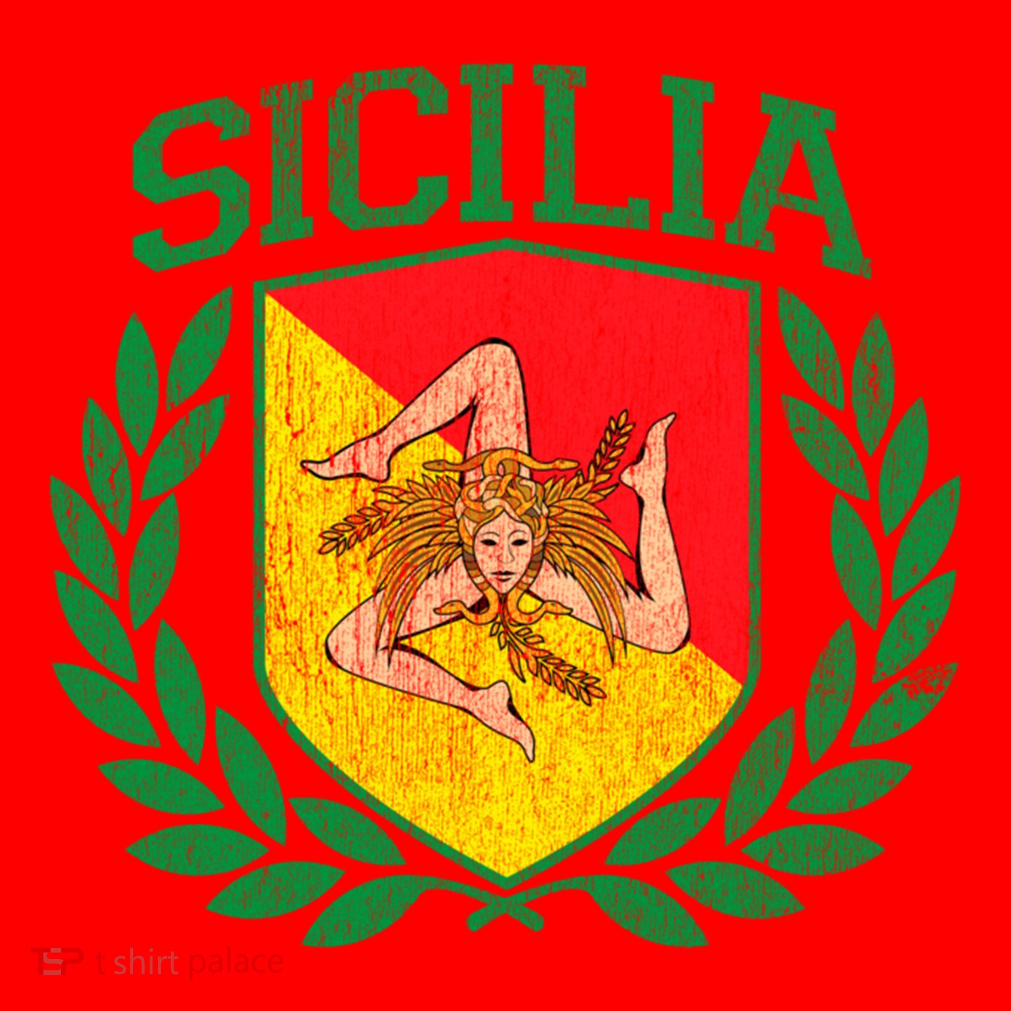 Sicilia Flag And Shield With Trinacria Sicily Gift Santa Hat
