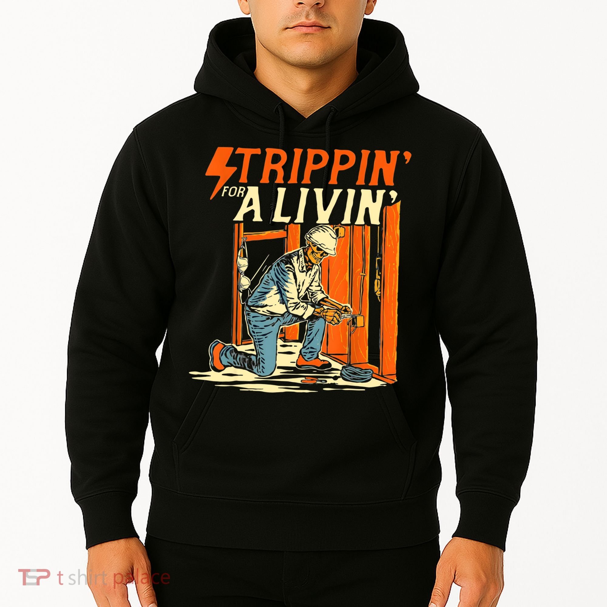 Stripping For A Living Electrician Work Electrical Worker Hoodie