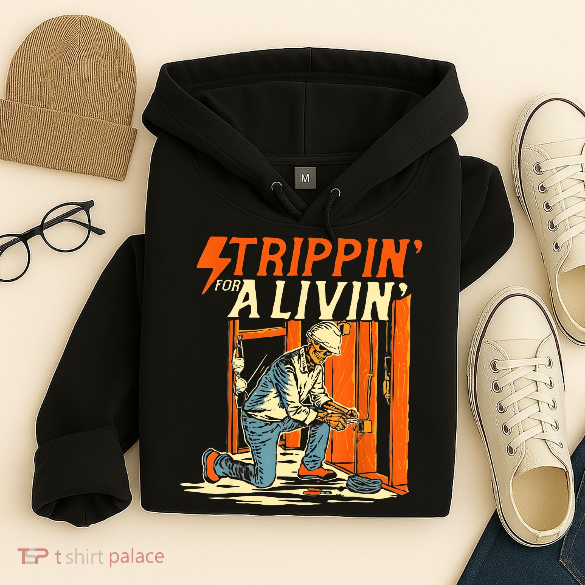 Stripping For A Living Electrician Work Electrical Worker Hoodie