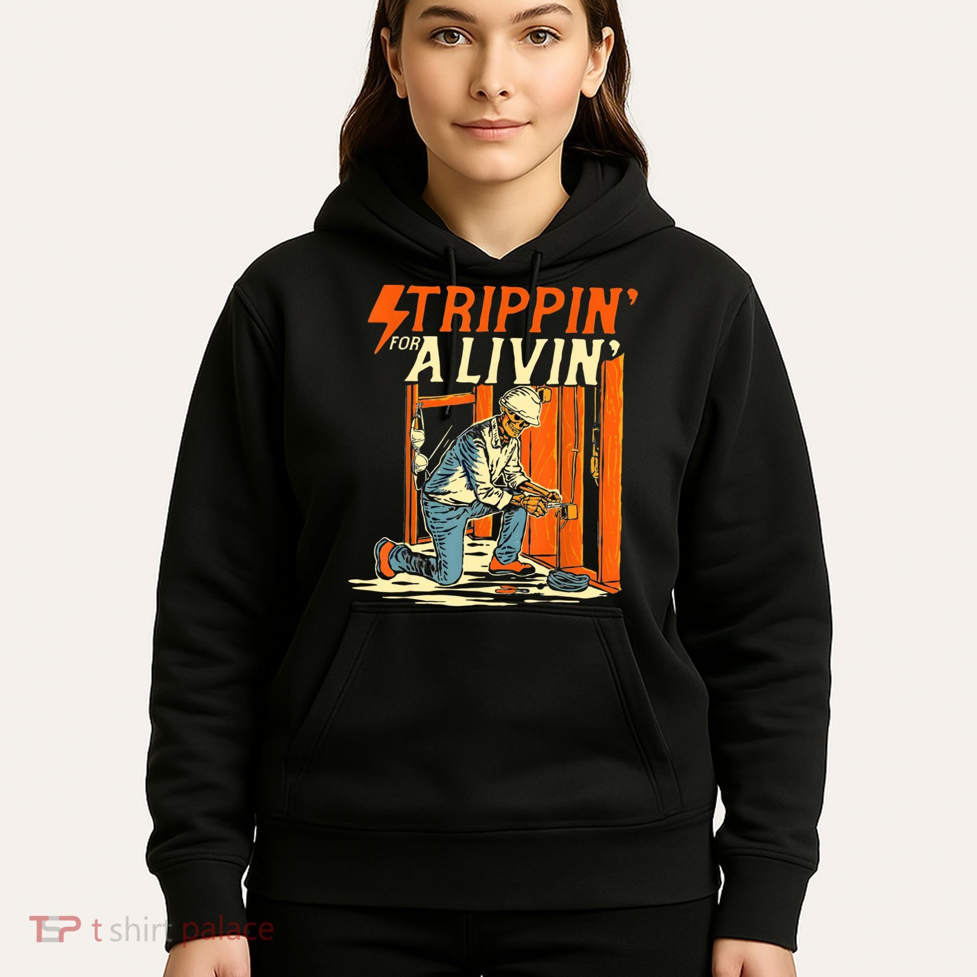 Stripping For A Living Electrician Work Electrical Worker Hoodie