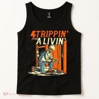 Stripping For A Living Electrician Work Electrical Worker Tank Top thumb 2