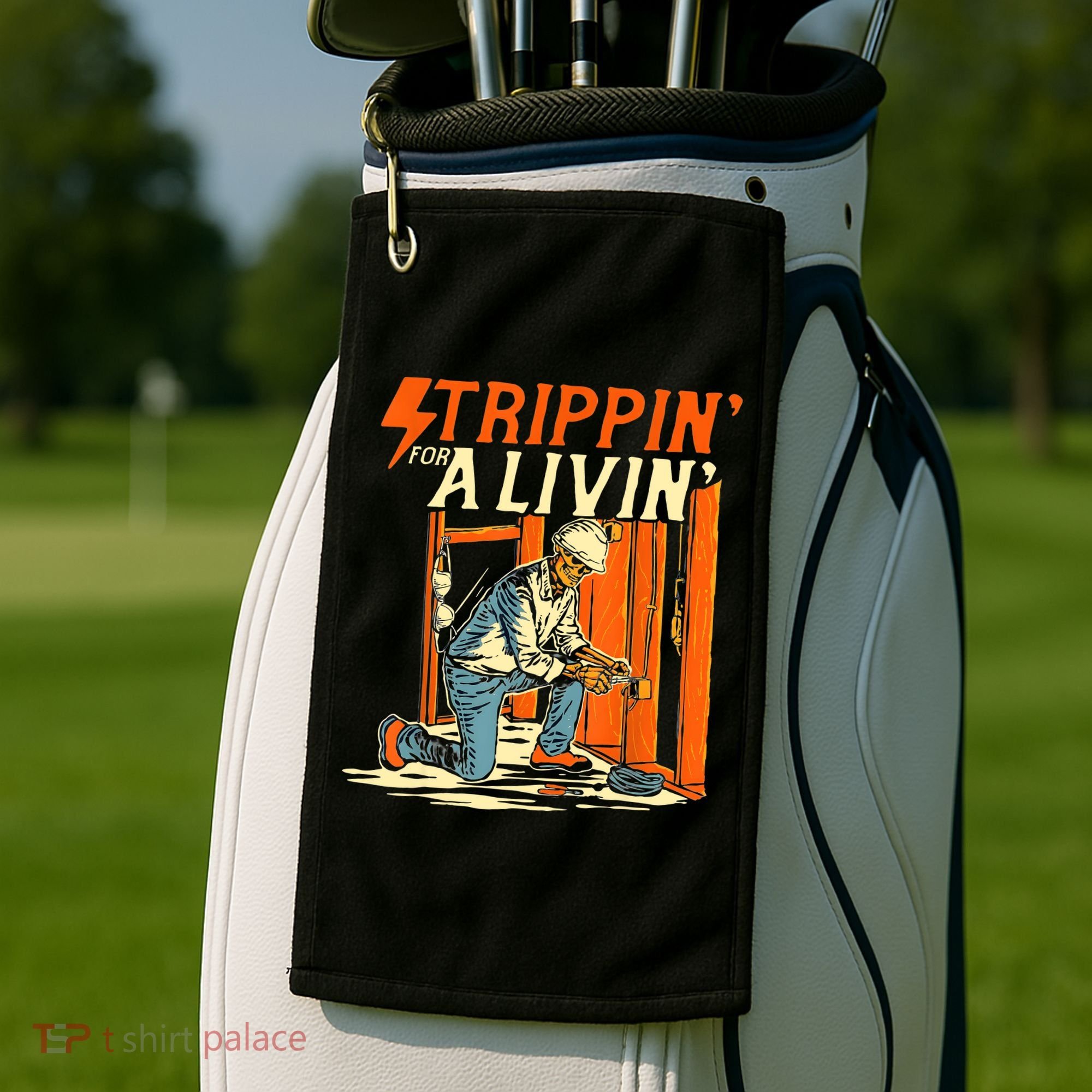 Stripping For A Living Electrician Work Electrical Worker Golf Towel