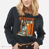 Stripping For A Living Electrician Work Electrical Worker Cropped Pullover Crew thumb 2