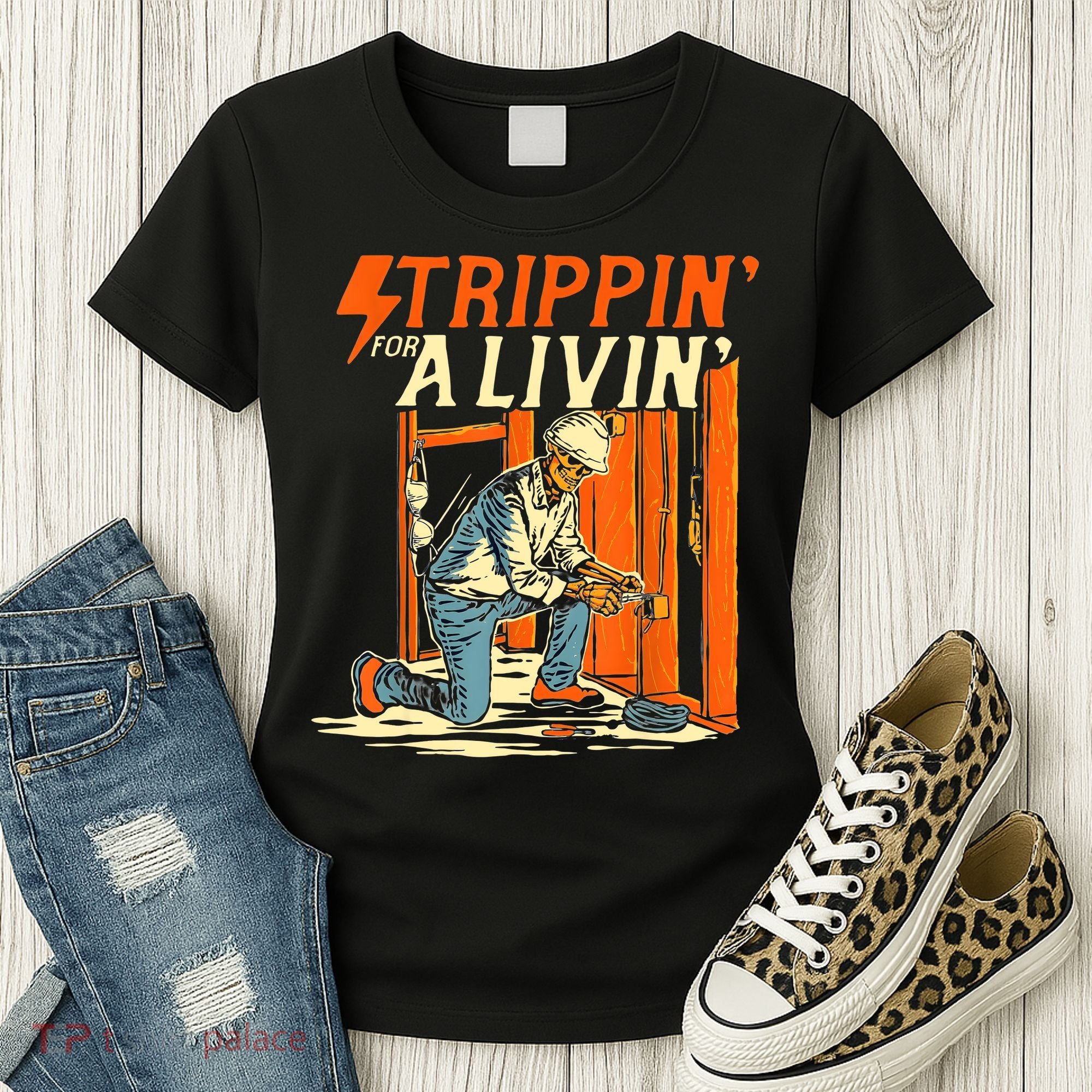 Stripping For A Living Electrician Work Electrical Worker Women's T-Shirt