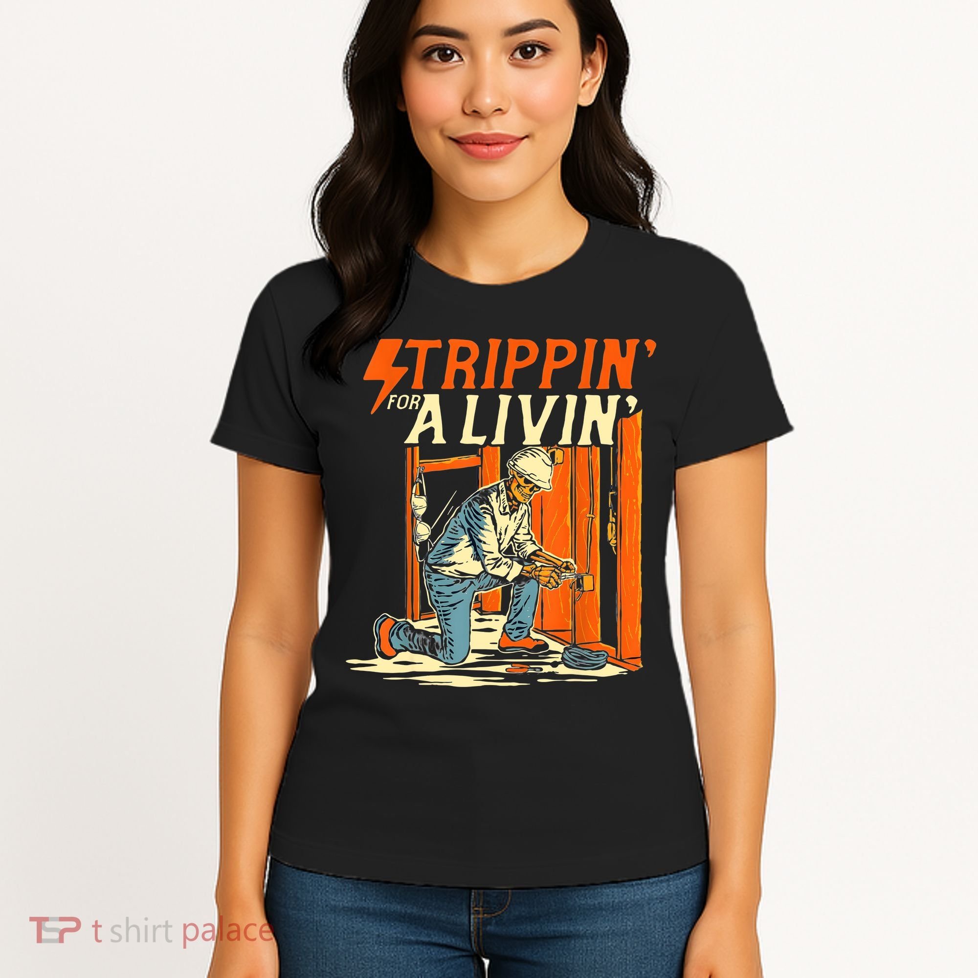 Stripping For A Living Electrician Work Electrical Worker Women's T-Shirt