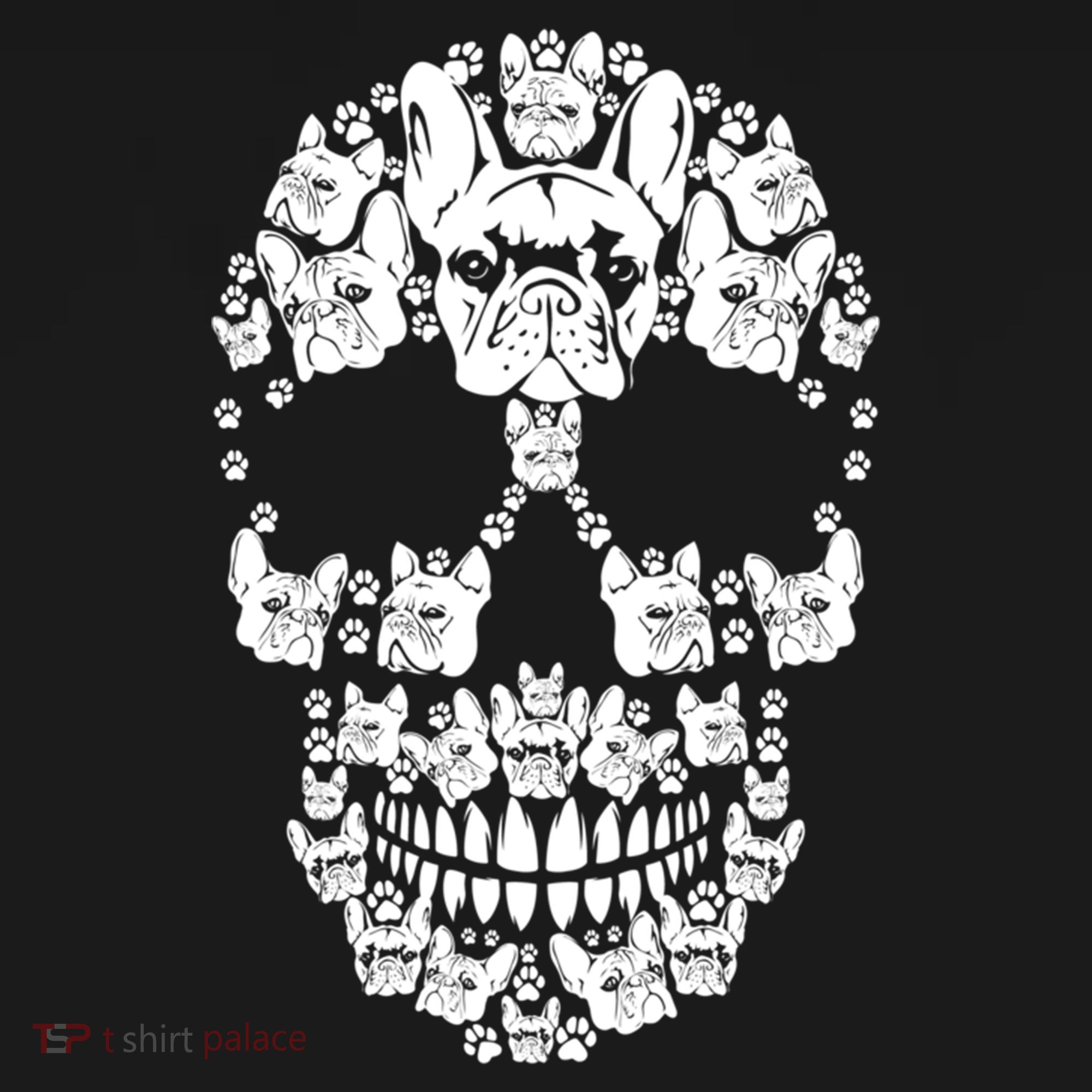 Skull French Bulldog Skeleton Halloween Costume Scary Gift USA-Made Doggie Bandana