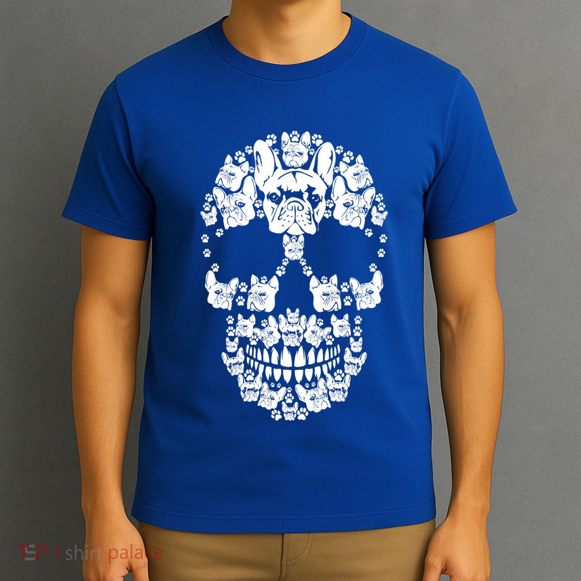 Skull French Bulldog Skeleton Halloween Costume Scary Gift T-Shirt
