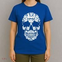 Skull French Bulldog Skeleton Halloween Costume Scary Gift T-Shirt thumb 4
