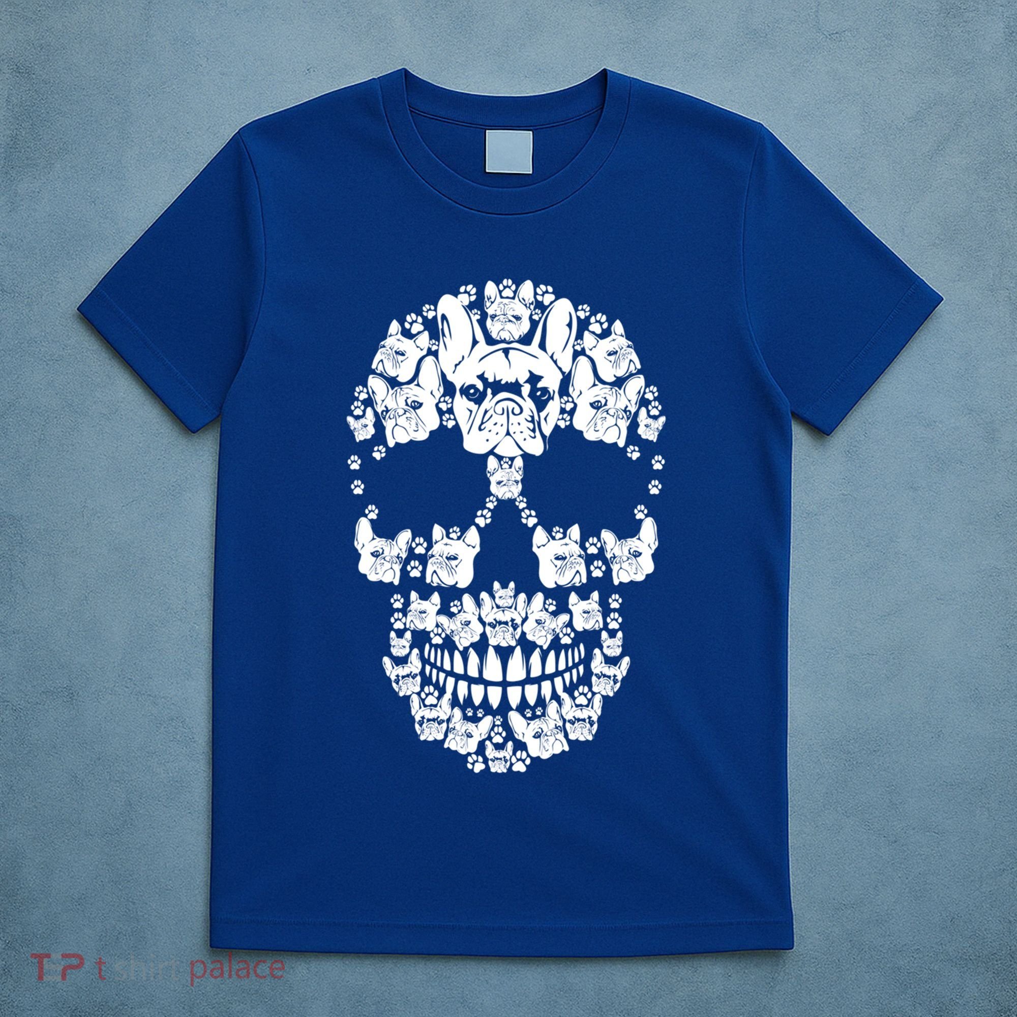 Skull French Bulldog Skeleton Halloween Costume Scary Gift T-Shirt