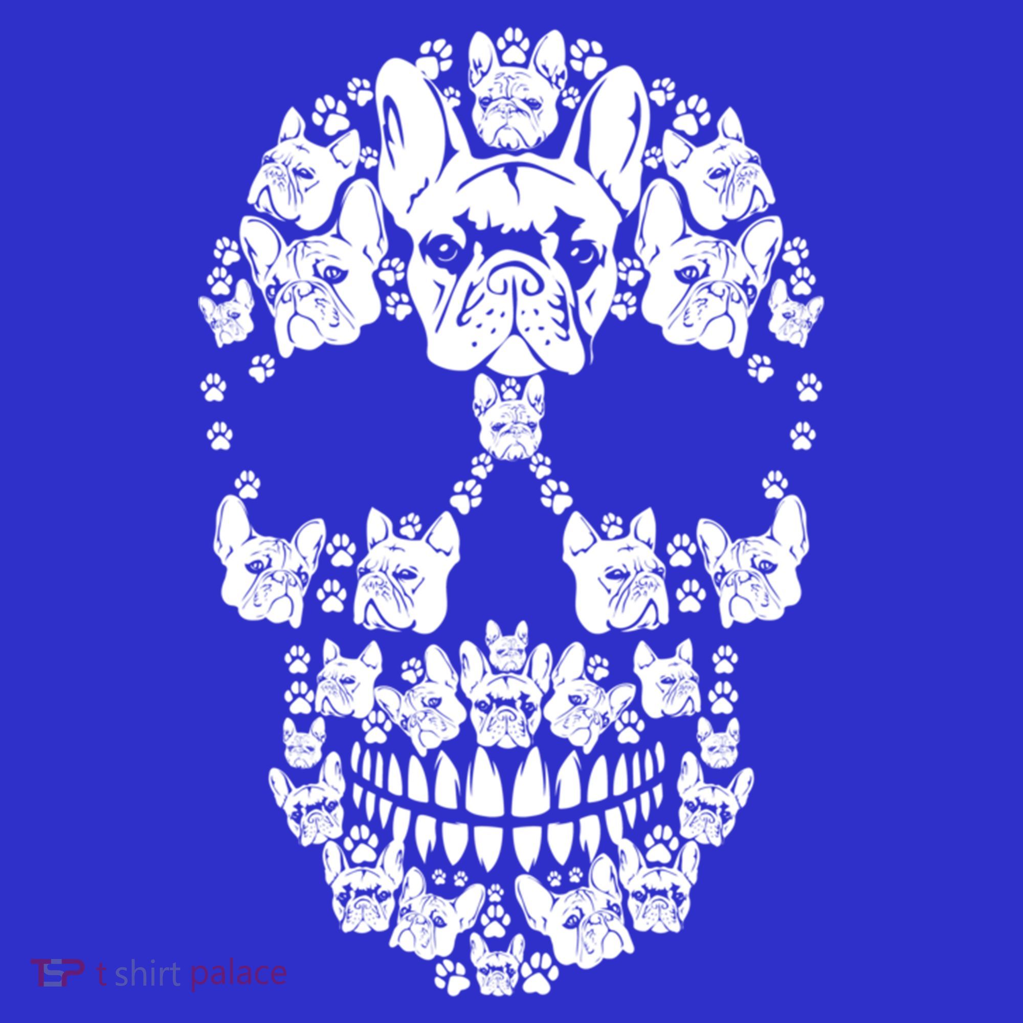 Skull French Bulldog Skeleton Halloween Costume Scary Gift T-Shirt