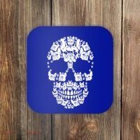 Skull French Bulldog Skeleton Halloween Costume Scary Gift Coaster thumb 0