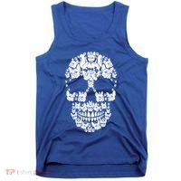 Skull French Bulldog Skeleton Halloween Costume Scary Gift Tank Top thumb 0