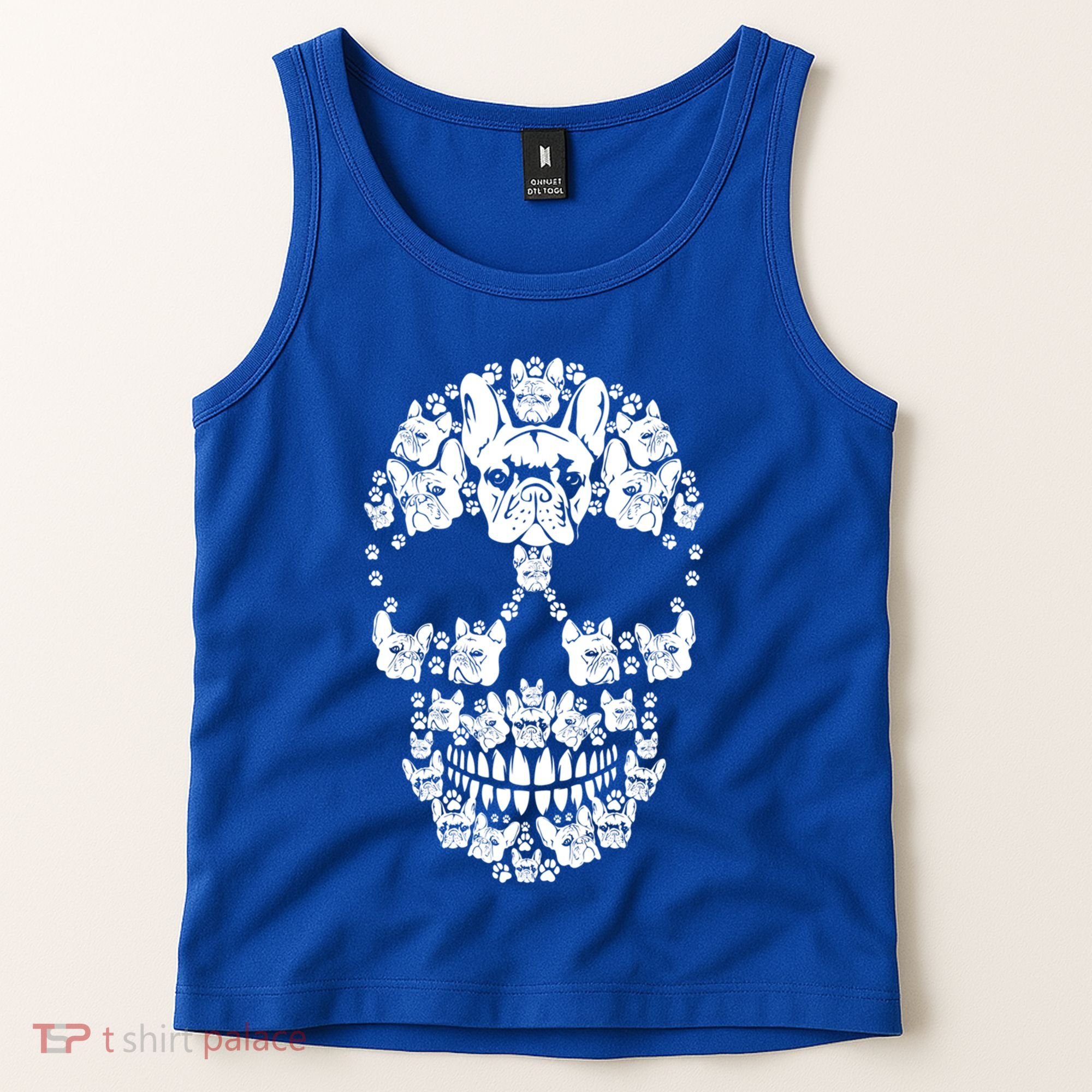Skull French Bulldog Skeleton Halloween Costume Scary Gift Tank Top